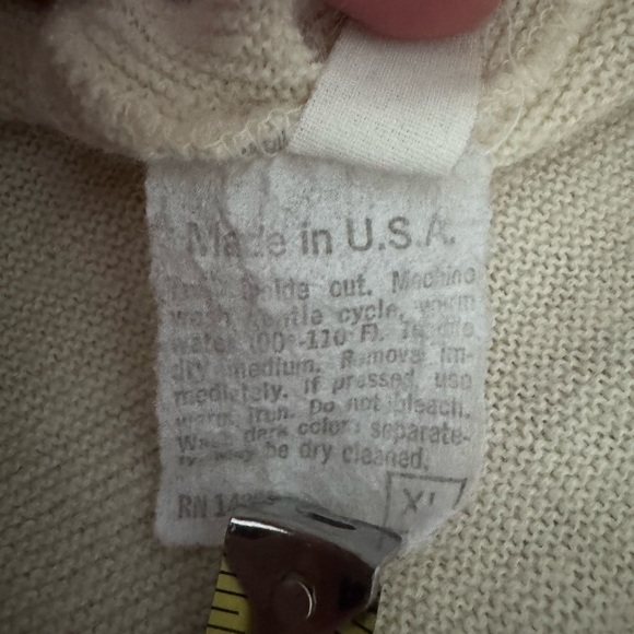 Vintage Christian Dior Monsieur Cardigan Logo Sweater Mens Size XL  Cream Ivory - Picture 8 of 9